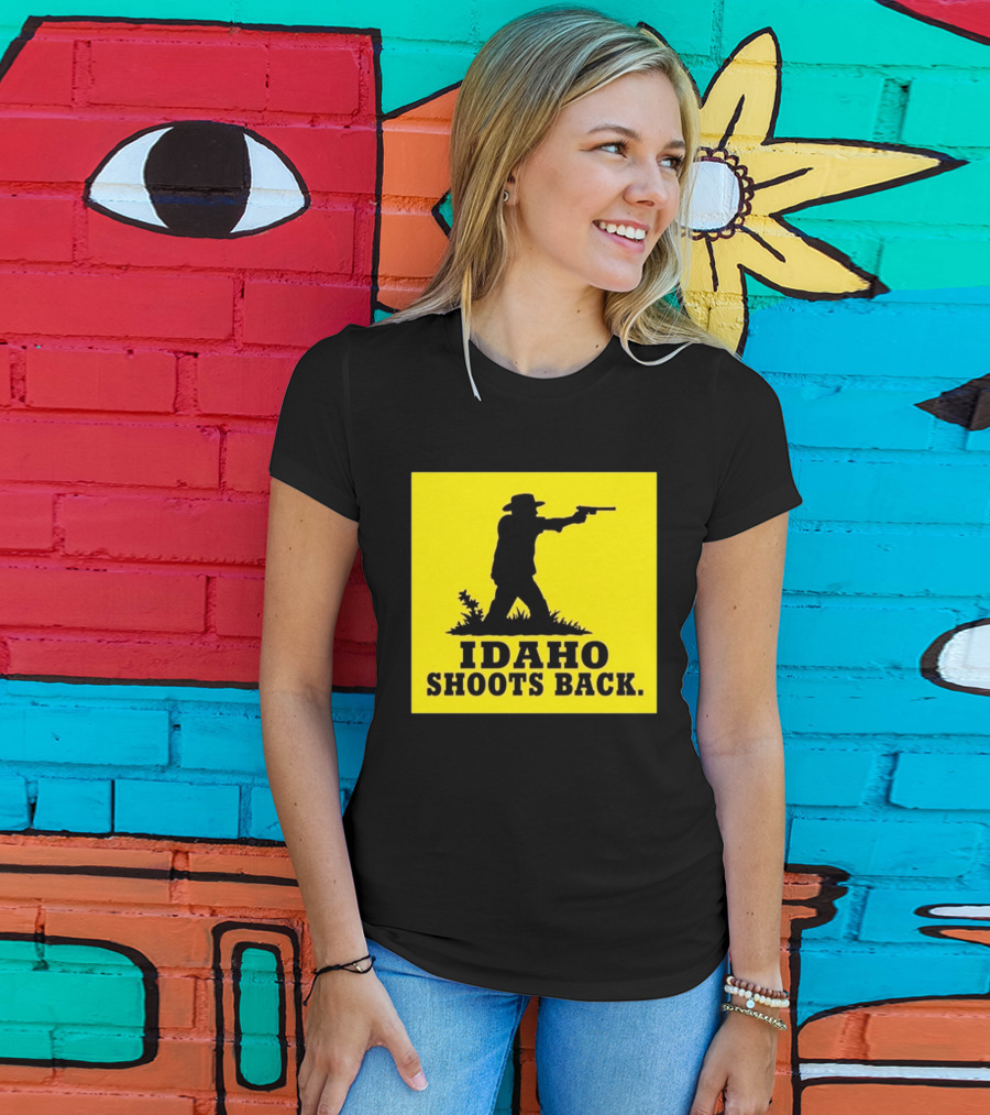 Idaho Shoots Back Cowboy Silhouette Retro Humor T-Shirt