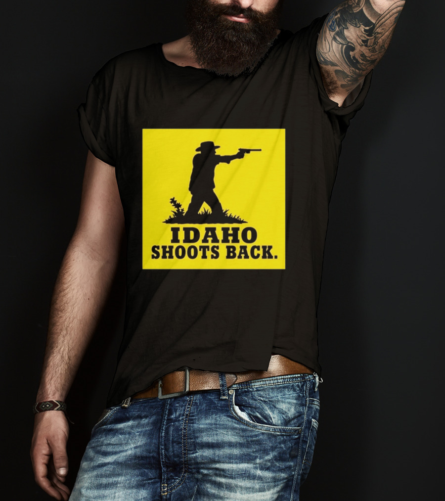 Idaho Shoots Back Cowboy Silhouette Retro Humor T-Shirt