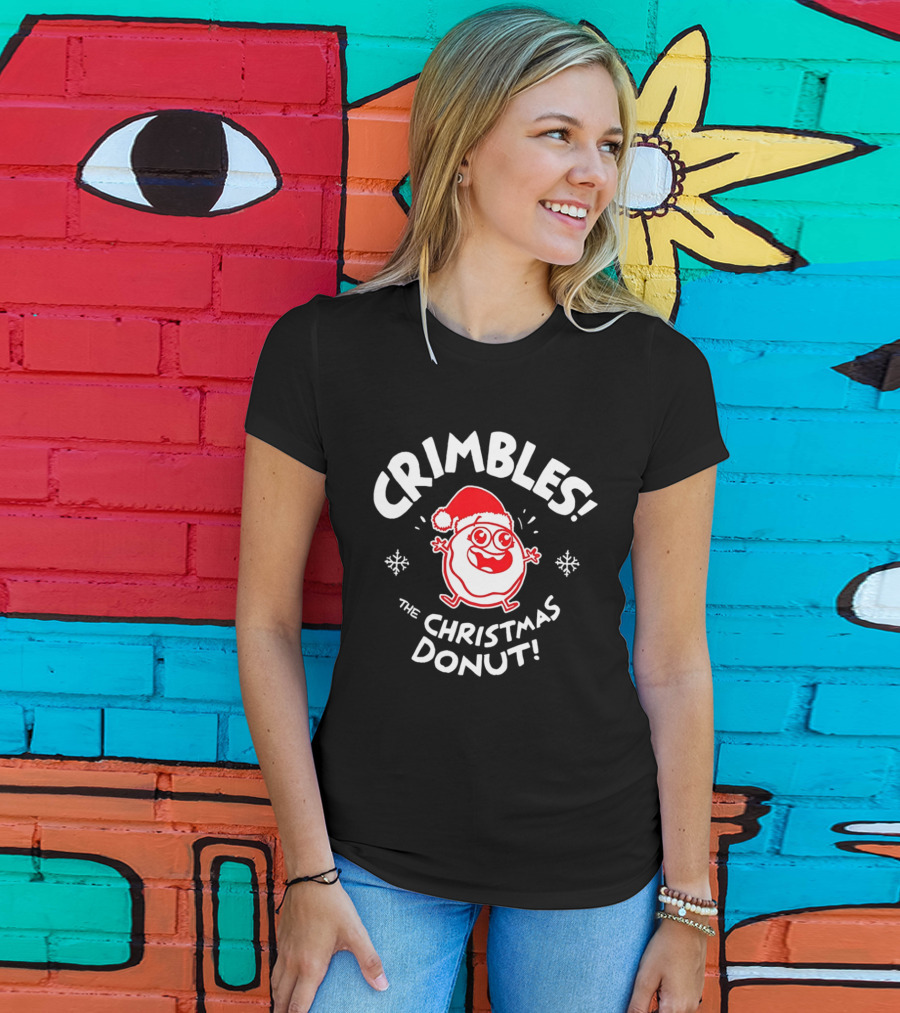 Crimbles Santa Hat The Christmas Donut Snowflakes T-Shirt