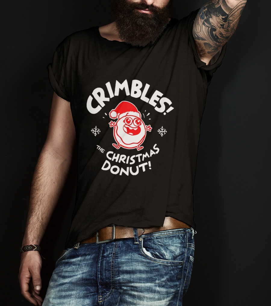 Crimbles Santa Hat The Christmas Donut Snowflakes T-Shirt