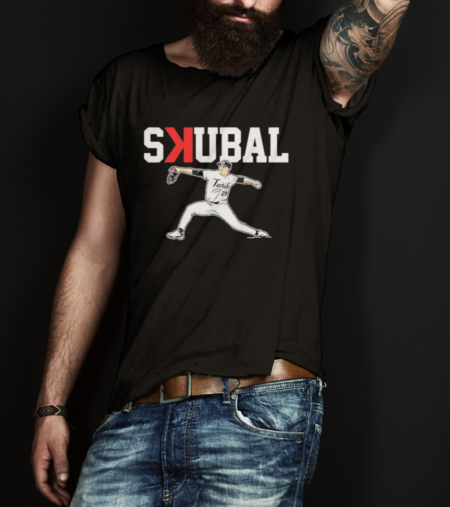 Tarik Skubal Detroit Tigers MLB Player Pitching SKUBAL T-Shirt