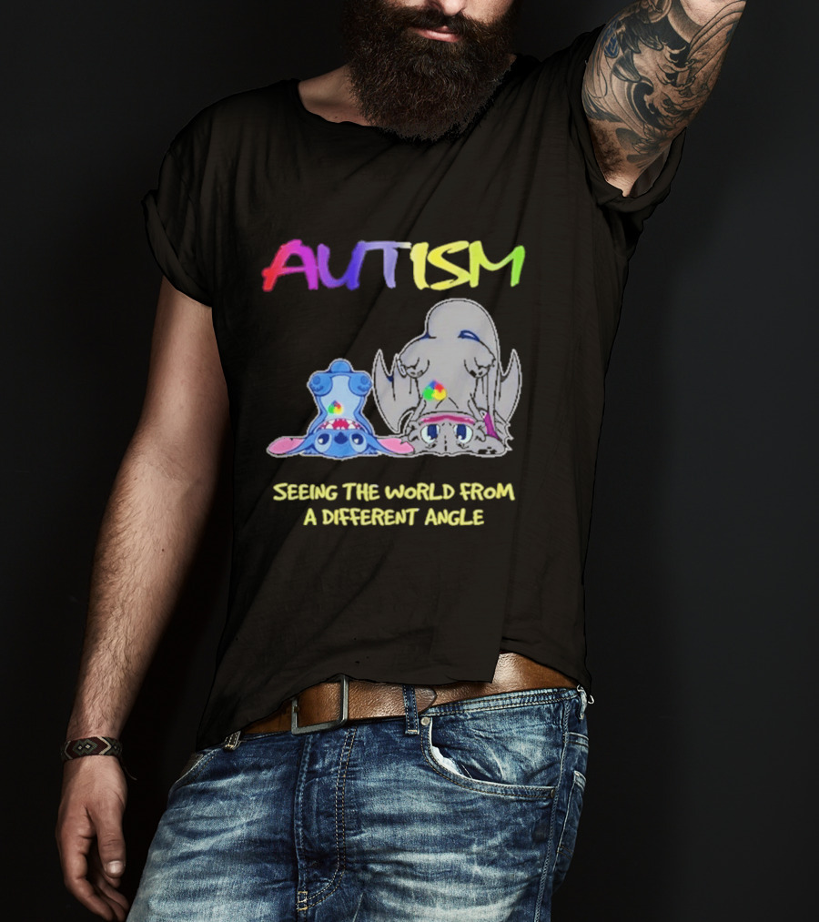 Autism Seeing The World From A Different Angle Toothless Stitch T-Shirt