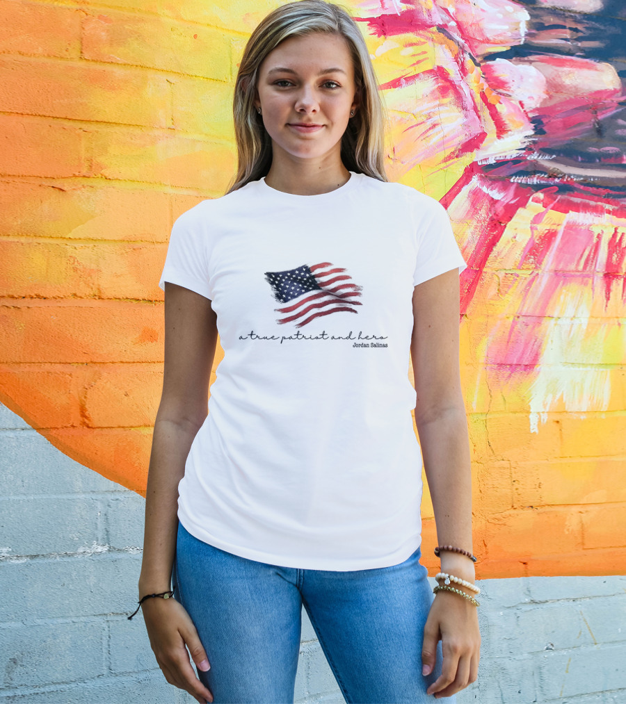 A True Patriot And Hero American Hero Jordan Salinas American Flag T-Shirt