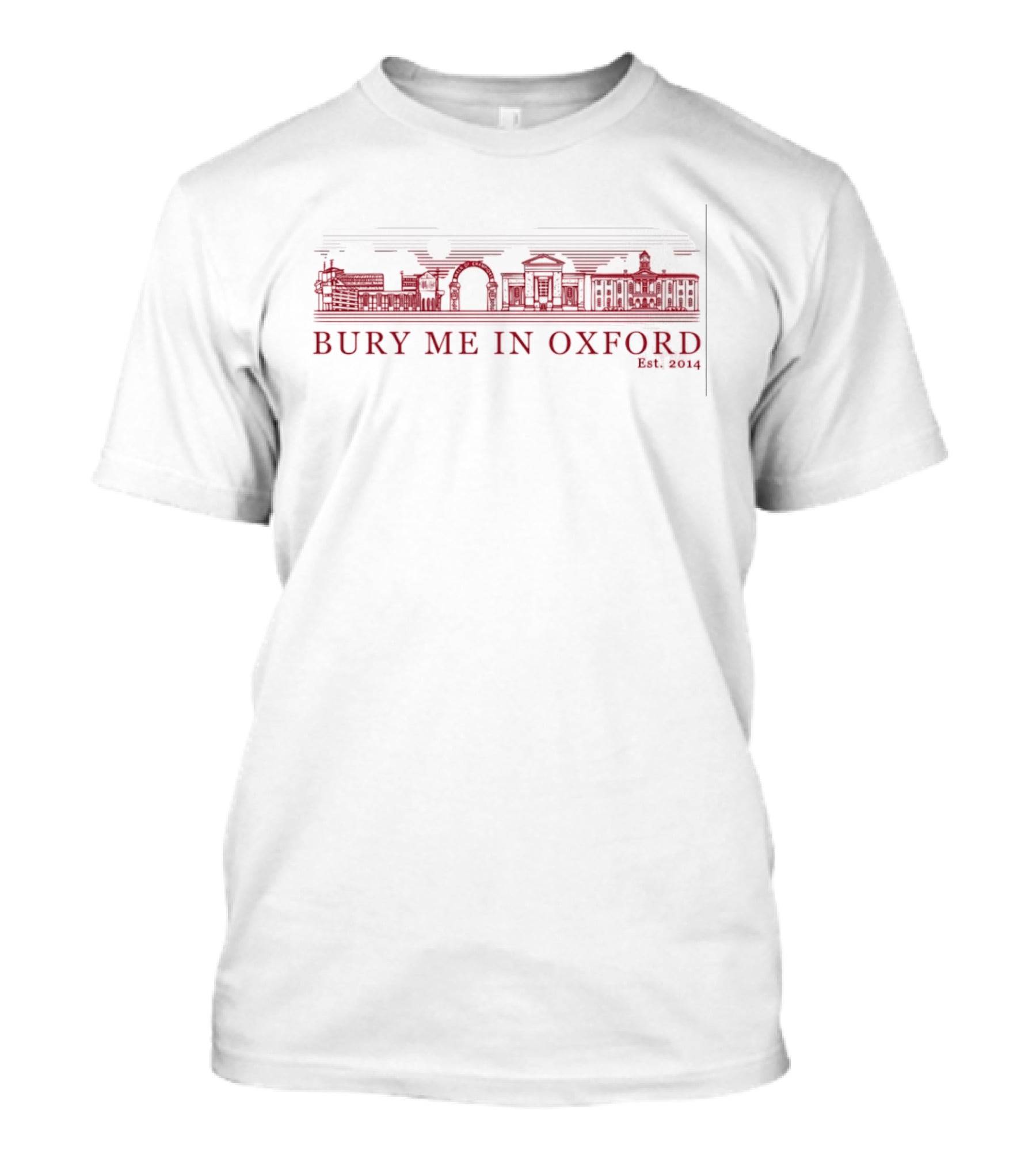 Bury Me In Oxford Est 2014 City Skyline Iconic Landmarks T-Shirt