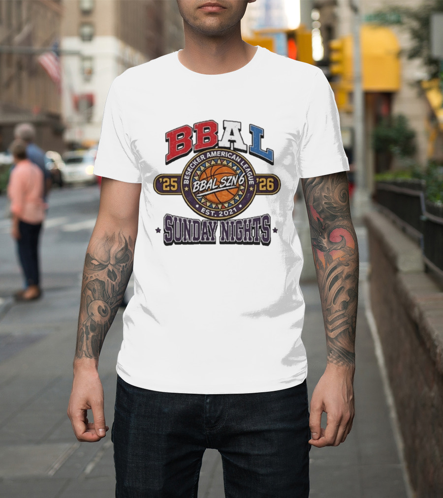 Dave Portnoy Besecker American League BBAL SZN 6 Sunday Nights 2025 2026 T-Shirt