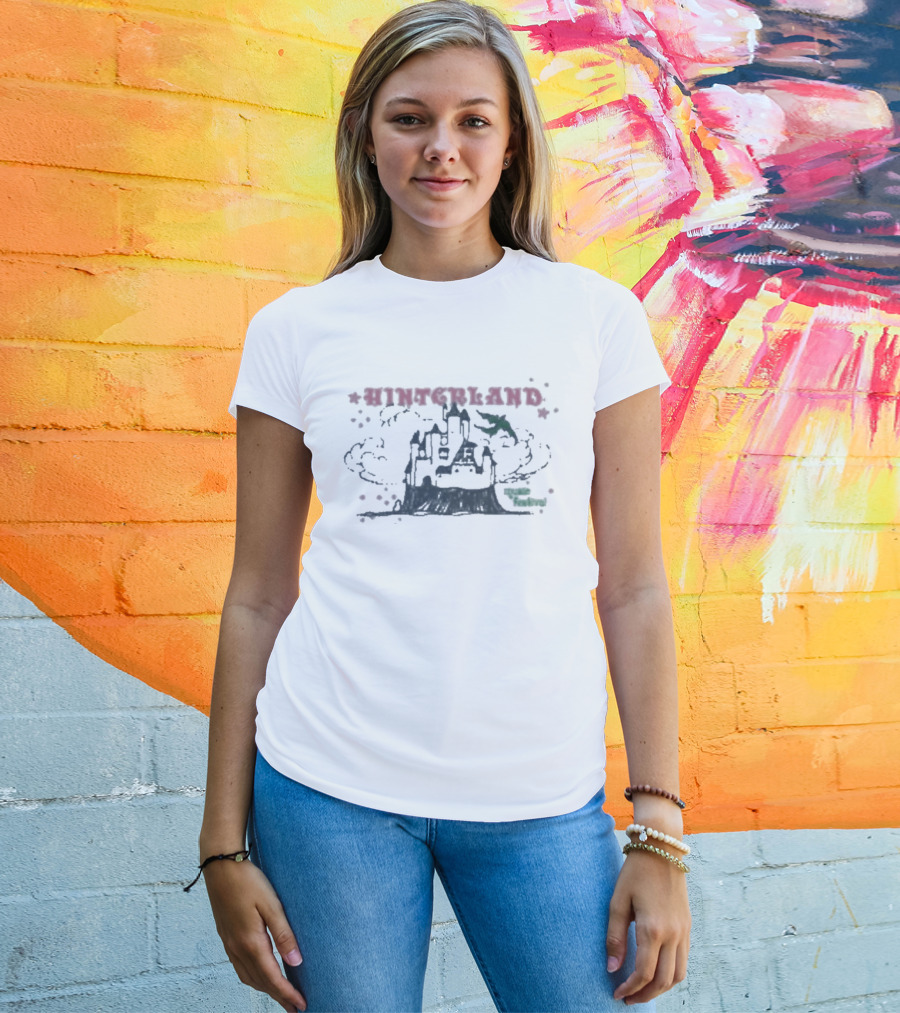Hinterland Iowa Medieval Castle With Dragon And Clouds T-Shirt