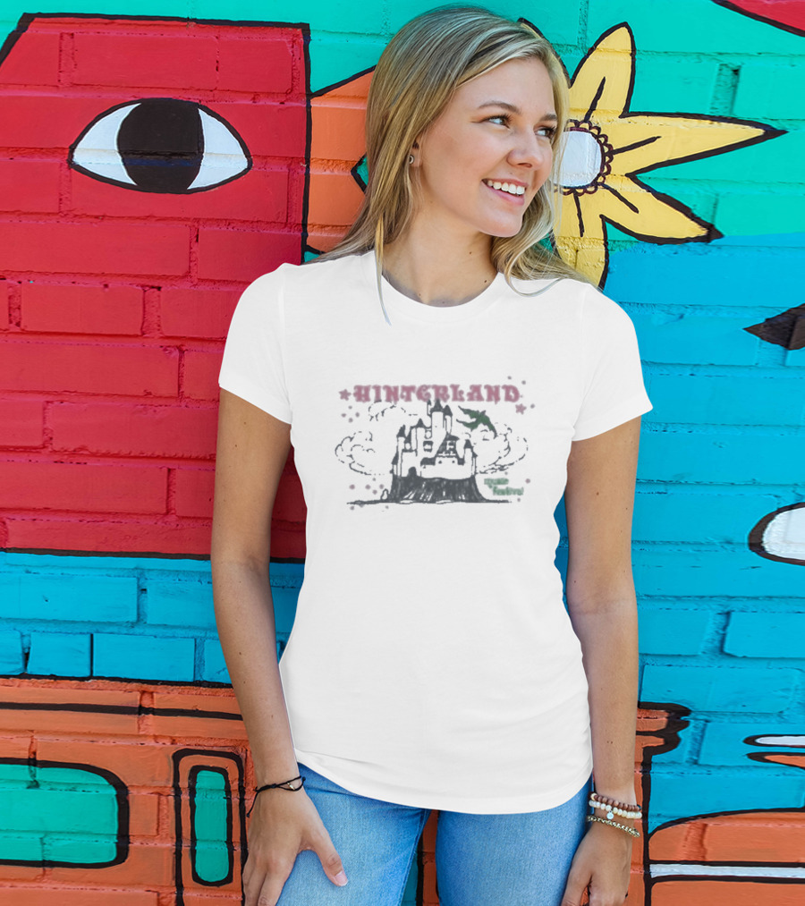 Hinterland Iowa Medieval Castle With Dragon And Clouds T-Shirt