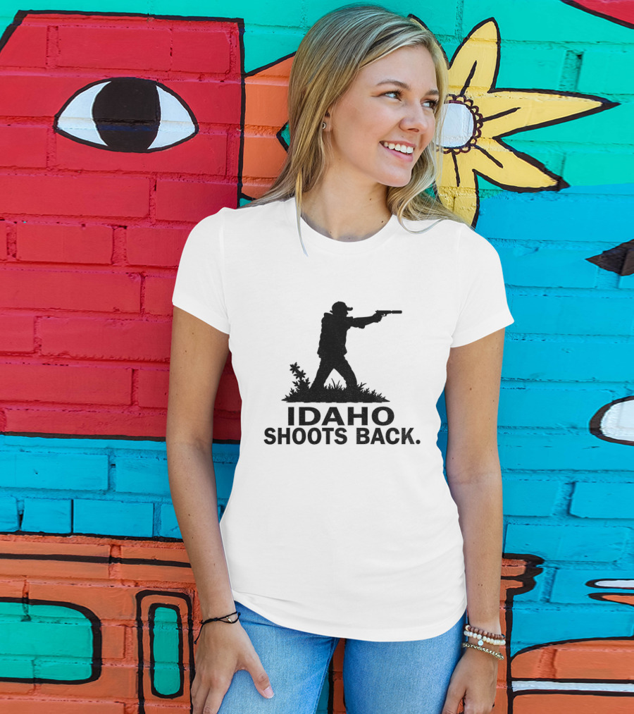 Idaho Shoots Back Silhouette Hunter With Gun T-Shirt