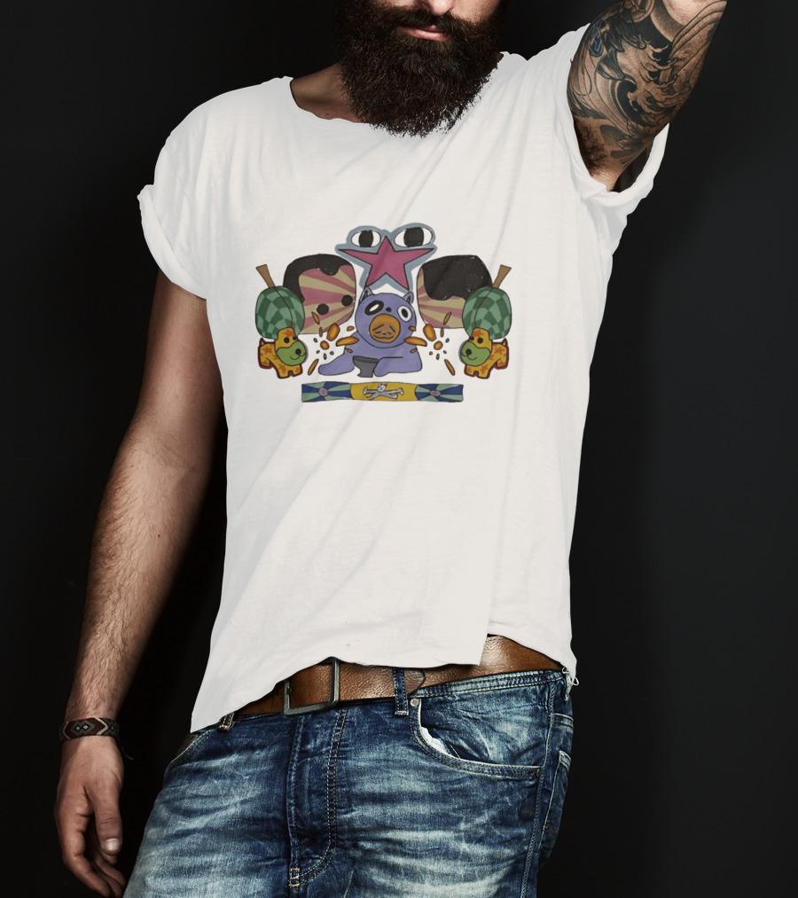 Purple Creature And Star With Puppets And Skulls T-Shirt