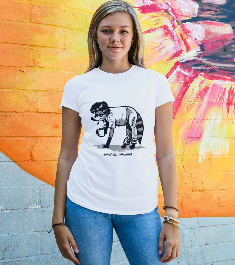Timothée Chalamet Jimothy Raccoon 2026 Crossover Meme T-Shirt