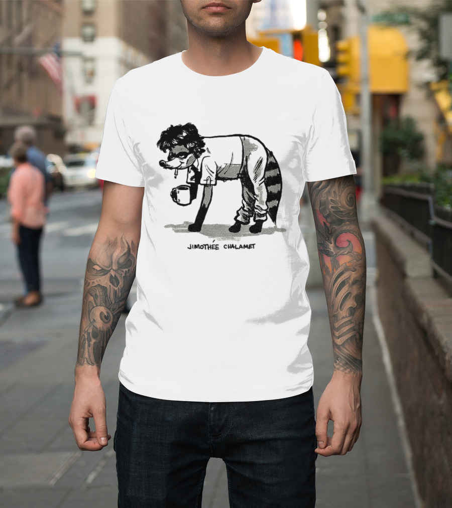 Timothée Chalamet Jimothy Raccoon 2026 Crossover Meme T-Shirt
