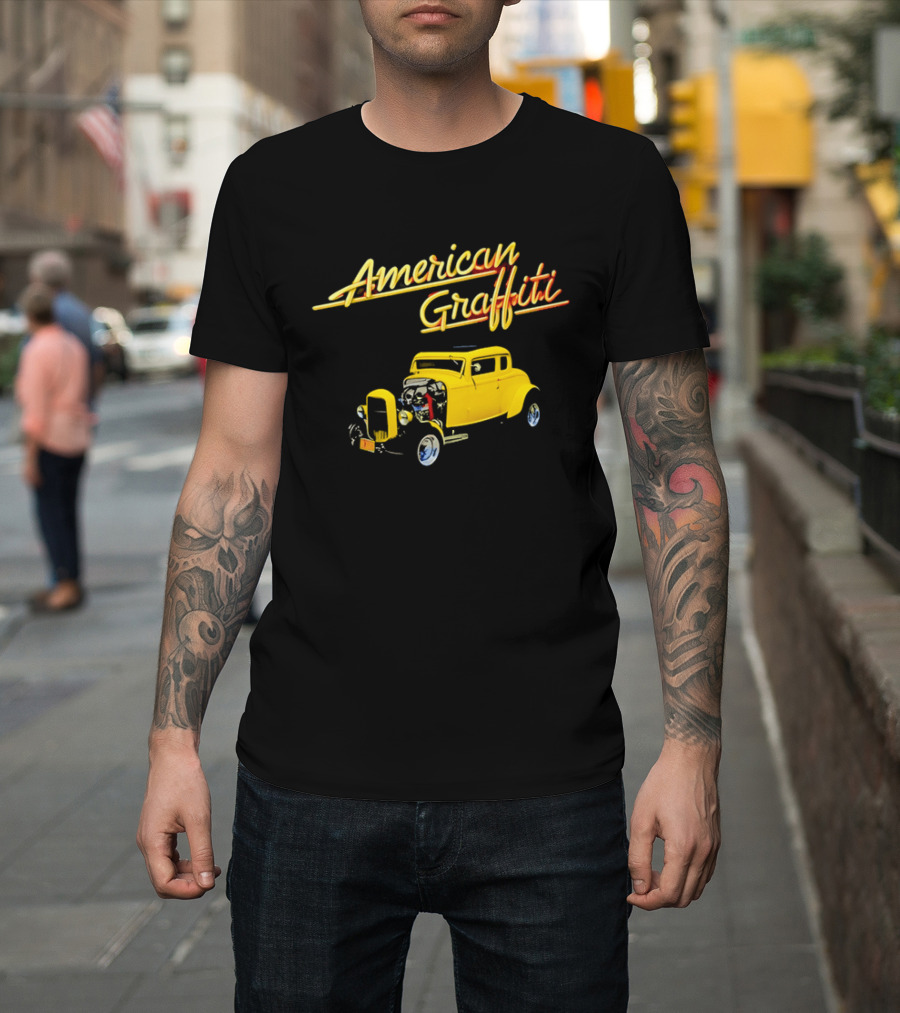 American Graffiti Yellow Deuce Coupe Hot Rod Car T-Shirt