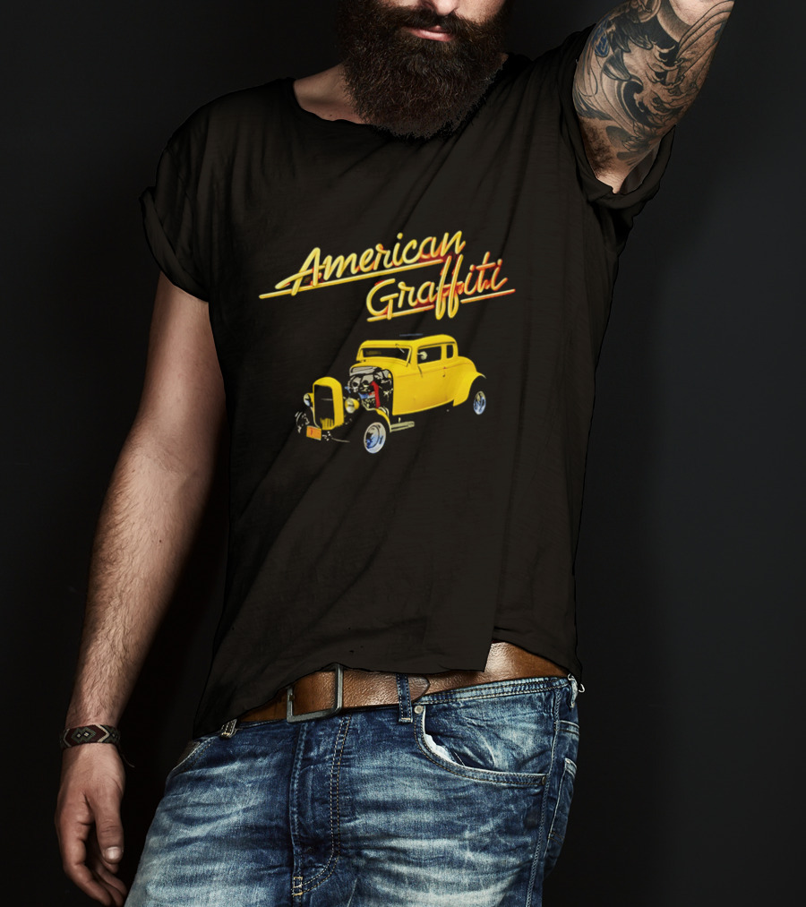 American Graffiti Yellow Deuce Coupe Hot Rod Car T-Shirt