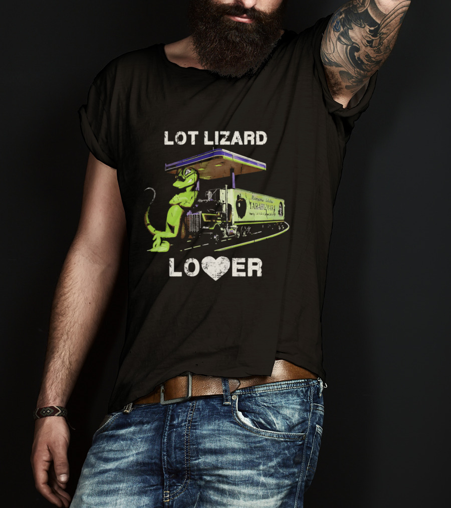 Lot Lizard Lover Gecko Trucking Diesel Humour T-Shirt