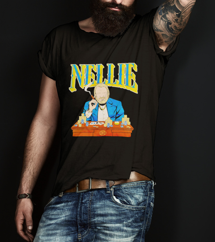 Nellie Warriorsworld Don Nelson Poker Scene Cigar Golden State Coach T-Shirt