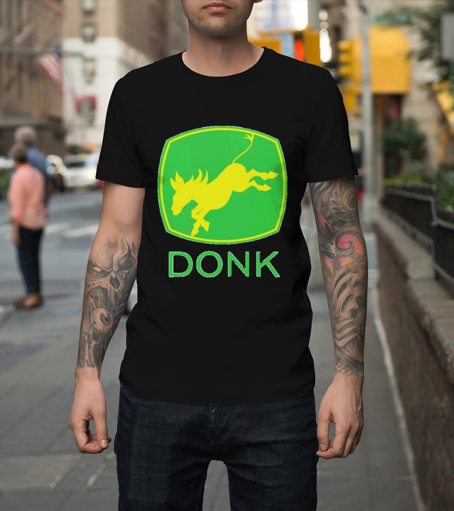 Donk Green And Yellow Farming Donkey T-Shirt