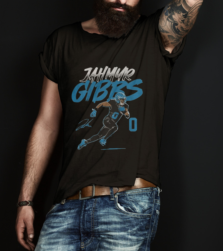 Jahmyr Gibbs Detroit Lions NFLPA Football Player Zero Jersey Number 0 T-Shirt