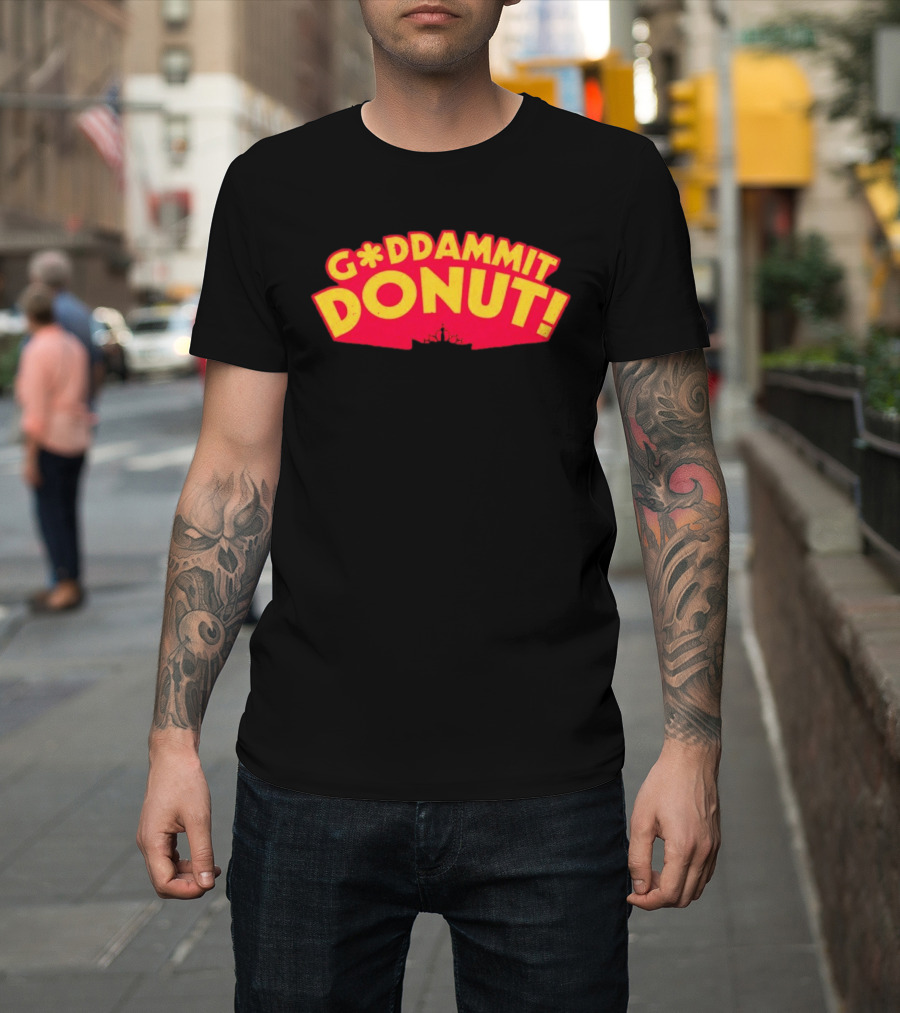 Gddammit Donut Goddammit Crown Starburst Red Yellow T-Shirt