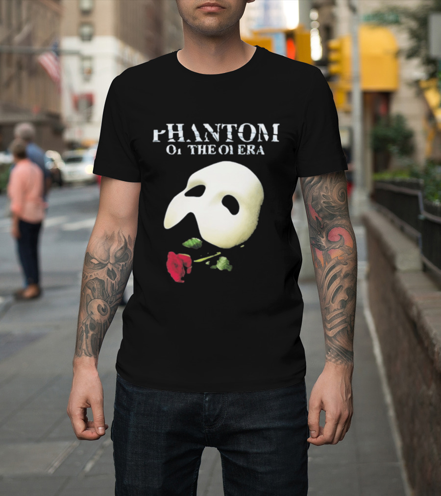 Phantom Of The Opera Mask Red Rose T-Shirt