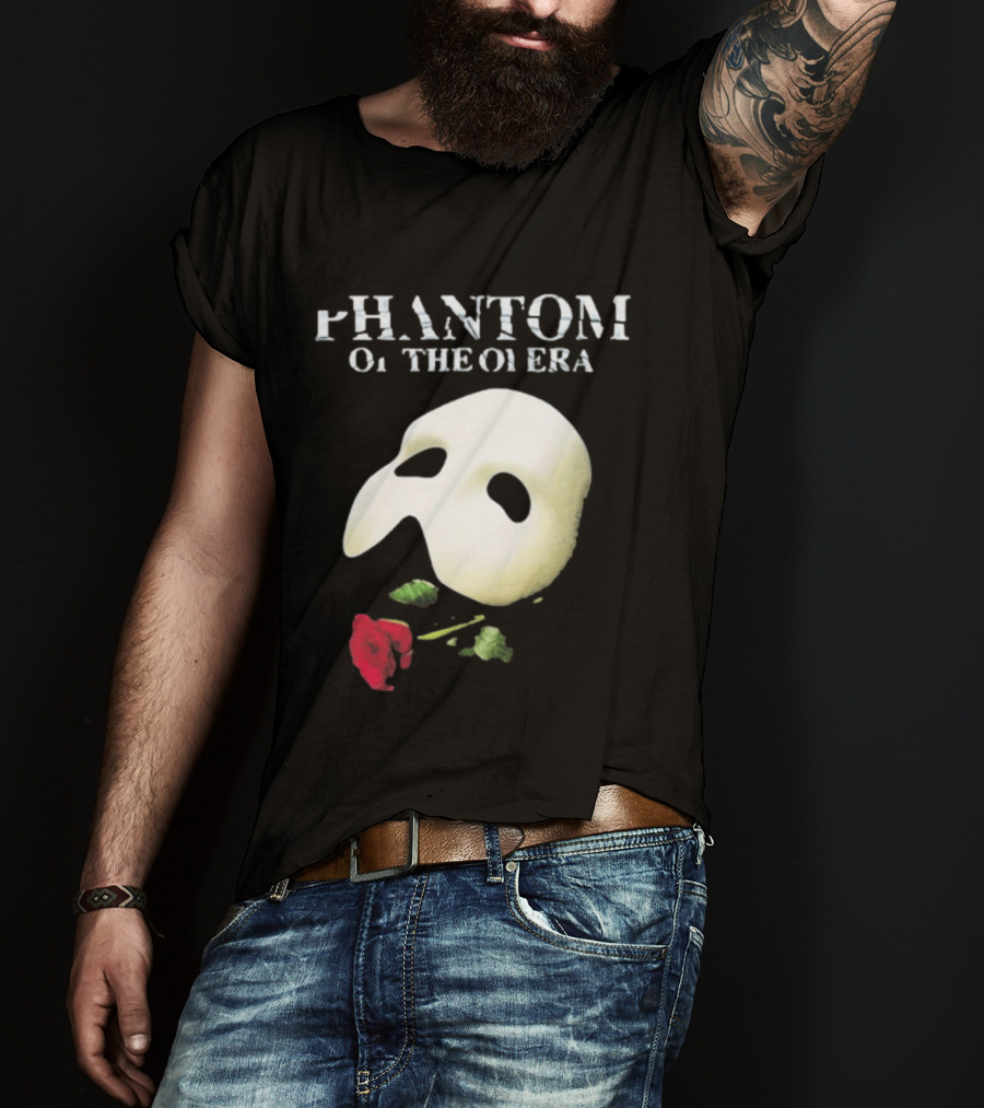 Phantom Of The Opera Mask Red Rose T-Shirt