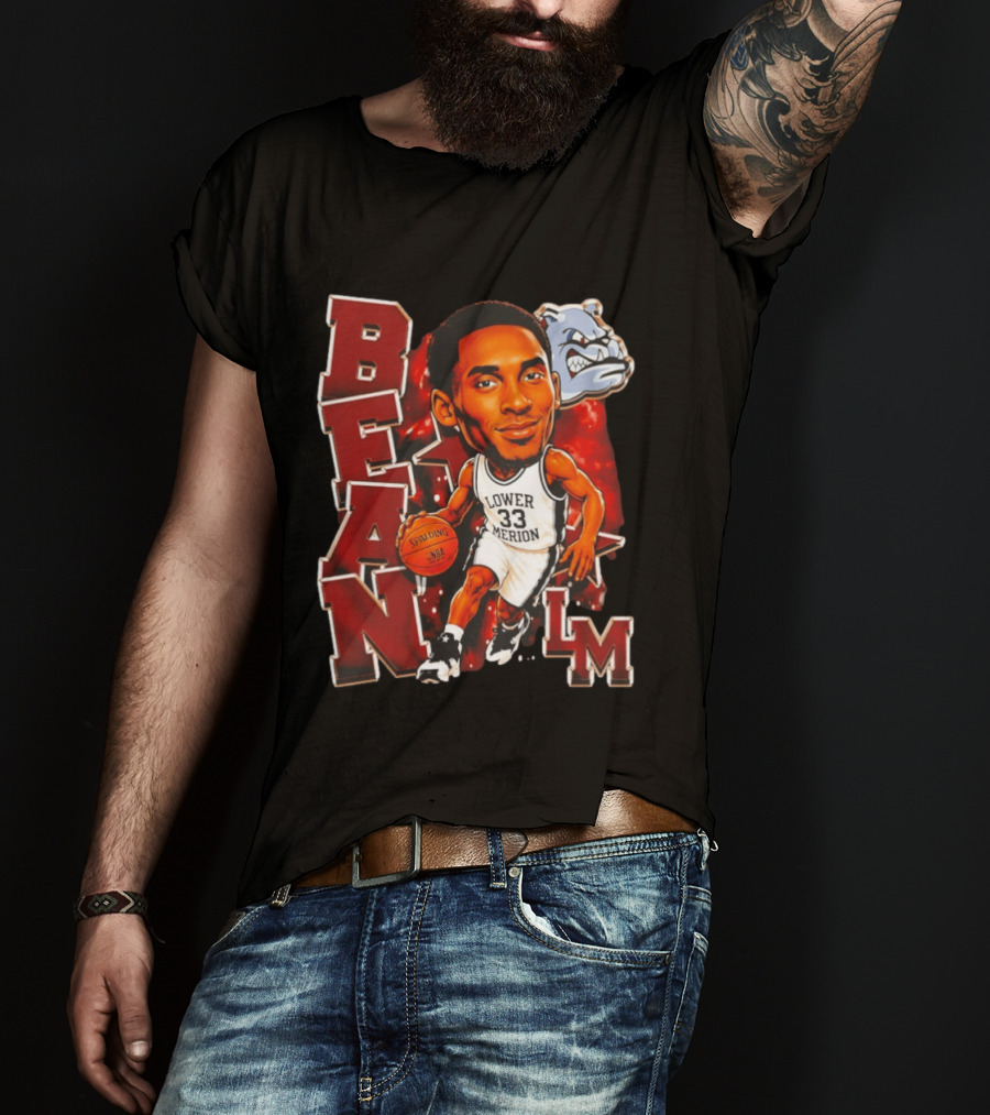 Kobe Bryant Lower Merion Aces Bean Spalding NBA Basketball LM Bulldog T-Shirt