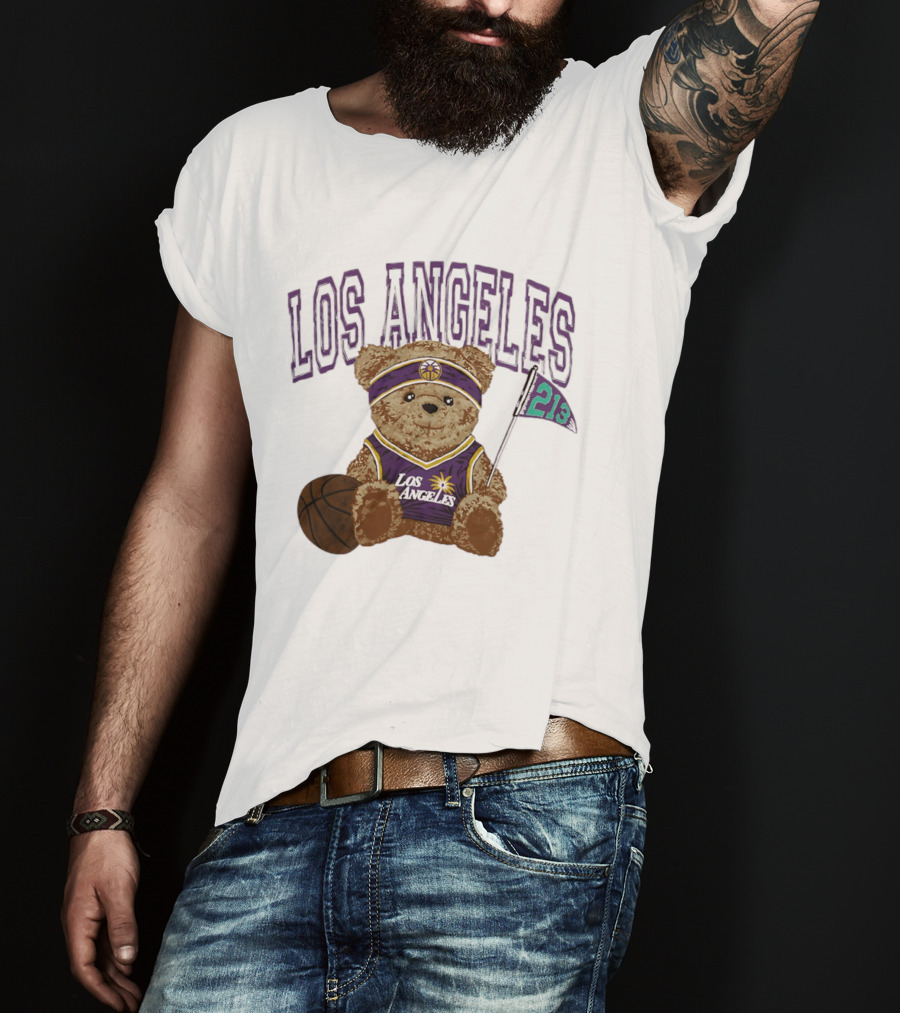 Los Angeles Basketball Bear 213 Team Spirit T-Shirt