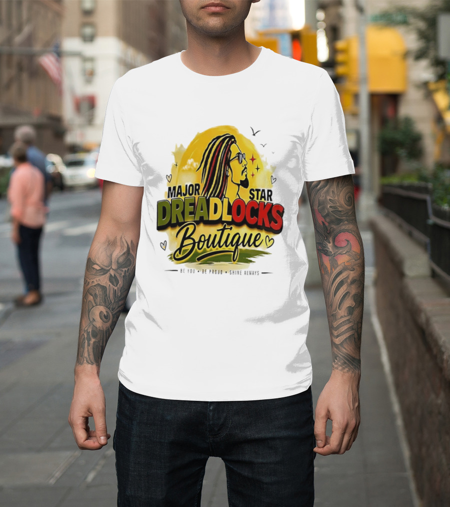 Major Star Dreadlocks Boutique Be You Shine Always Rastafarian Man Profile T-Shirt