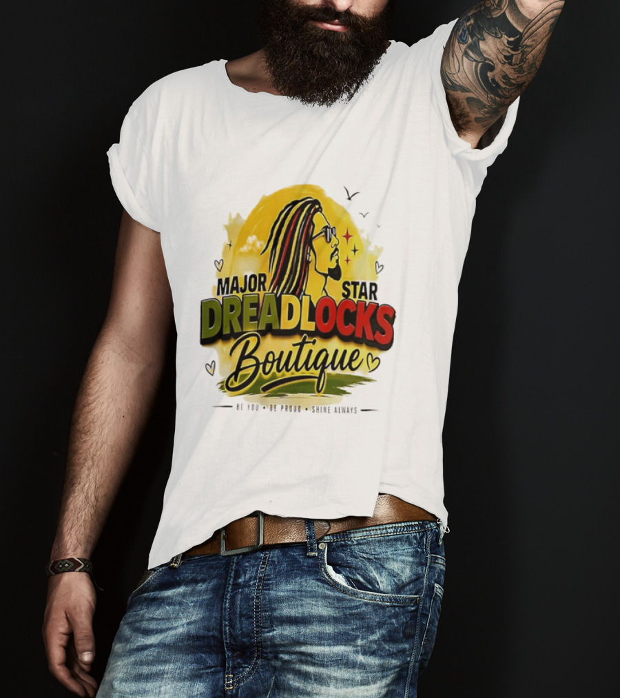 Major Star Dreadlocks Boutique Be You Shine Always Rastafarian Man Profile T-Shirt