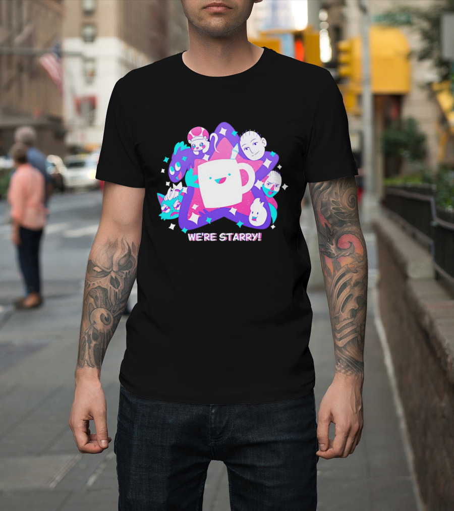 We're Starry Colorful Cartoon Characters And Happy T-Shirt