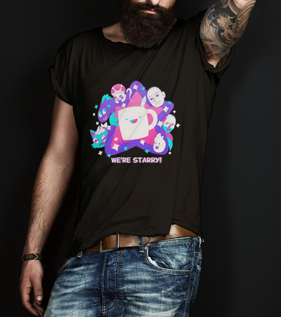 We're Starry Colorful Cartoon Characters And Happy T-Shirt