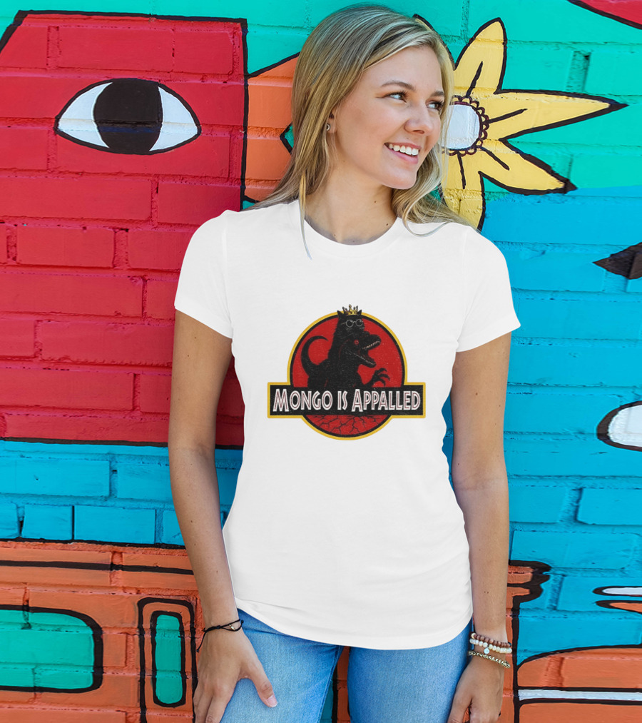 Mongo Is Appalled Dinosaur Crown Sunglasses Red Circle T-Shirt