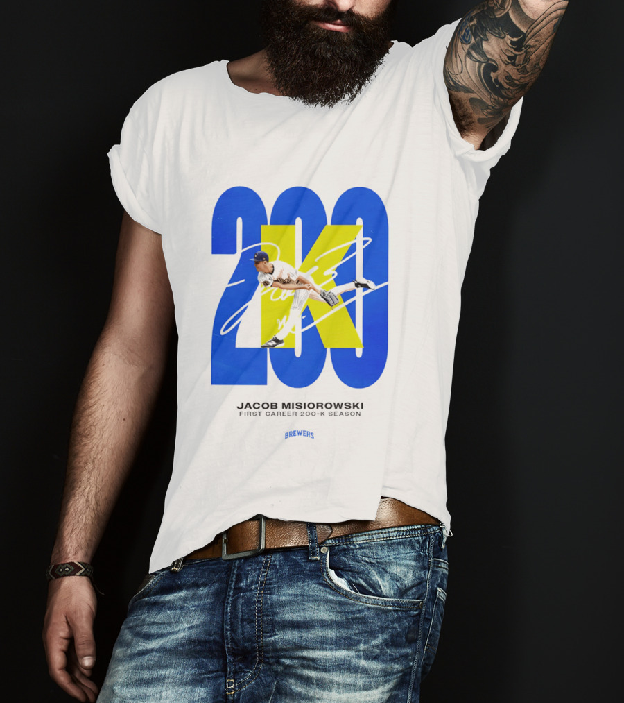 Jacob Misiorowski First Career 200 K Season Brewers 200K T-Shirt