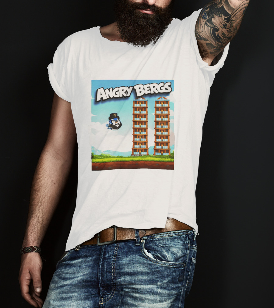 Angry Bergs Funny Parody Building Smash блоки Stack Game T-Shirt