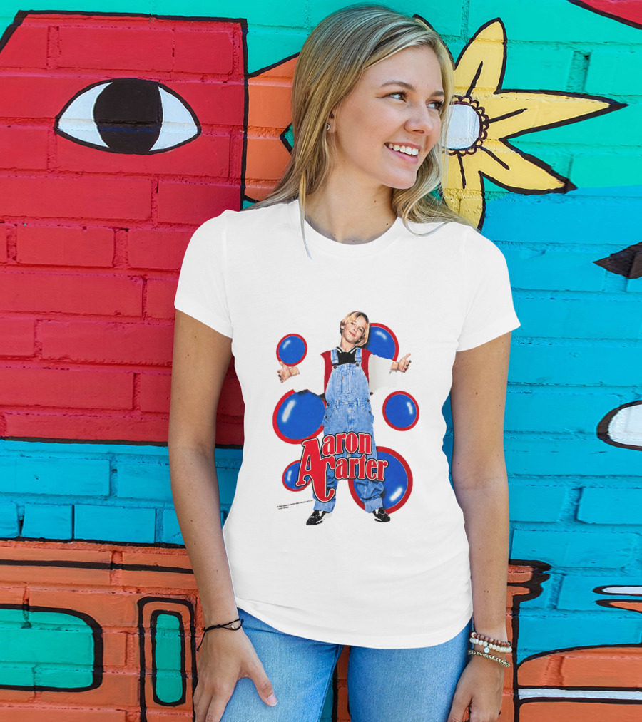 Aaron Carter Overalls Blue Red Circles Fashion T-Shirt