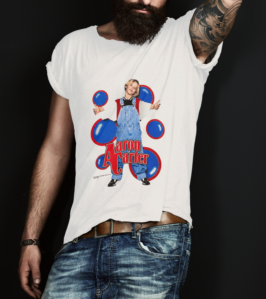 Aaron Carter Overalls Blue Red Circles Fashion T-Shirt
