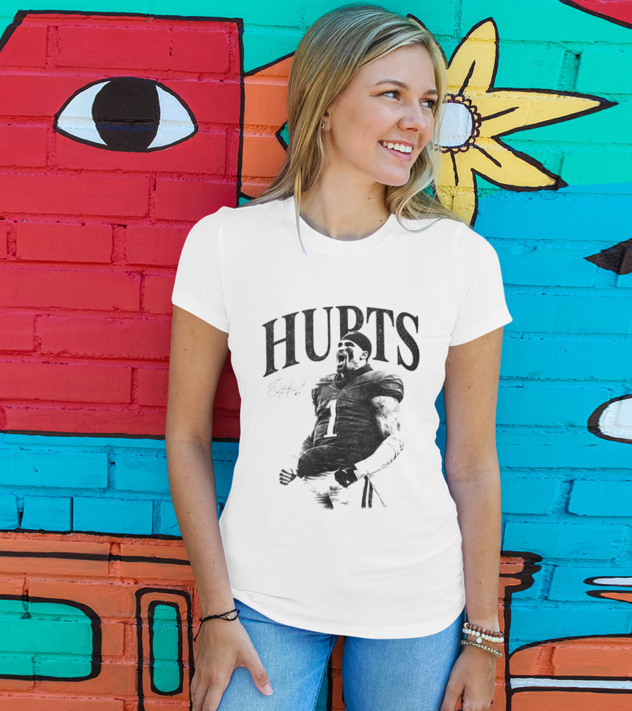 Jalen Hurts Philadelphia Eagles Number One Signature Football Player T-Shirt