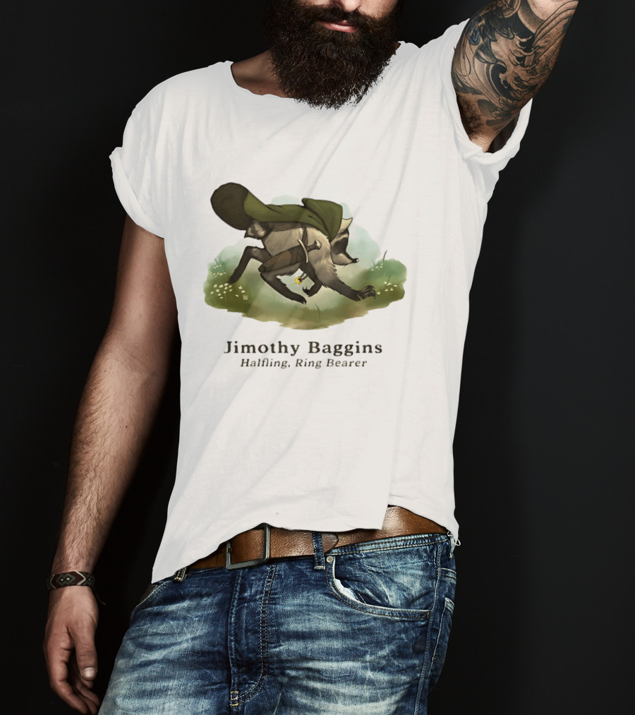 Jimothy Baggins Halfling Ring Bearer Raccoon Adventure T-Shirt