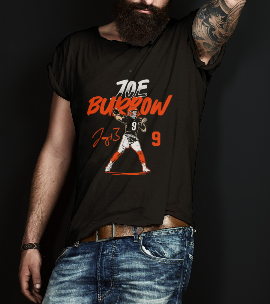 Cincinnati Bengals Joe Burrow Joey B 9 Quarterback Football T-Shirt