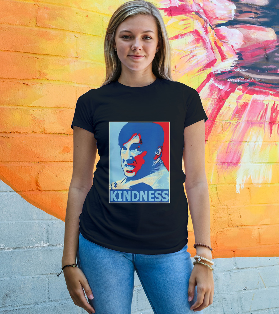 Kindness Mustachioed Man Halftone T-Shirt