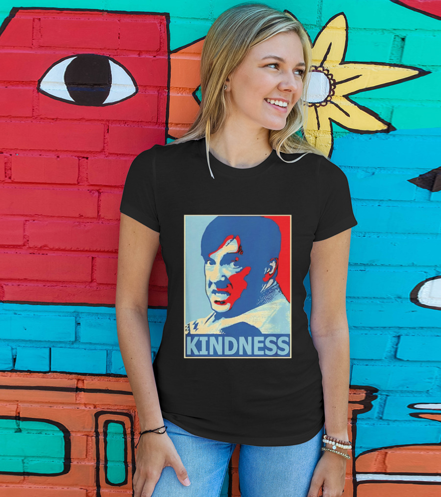 Kindness Mustachioed Man Halftone T-Shirt