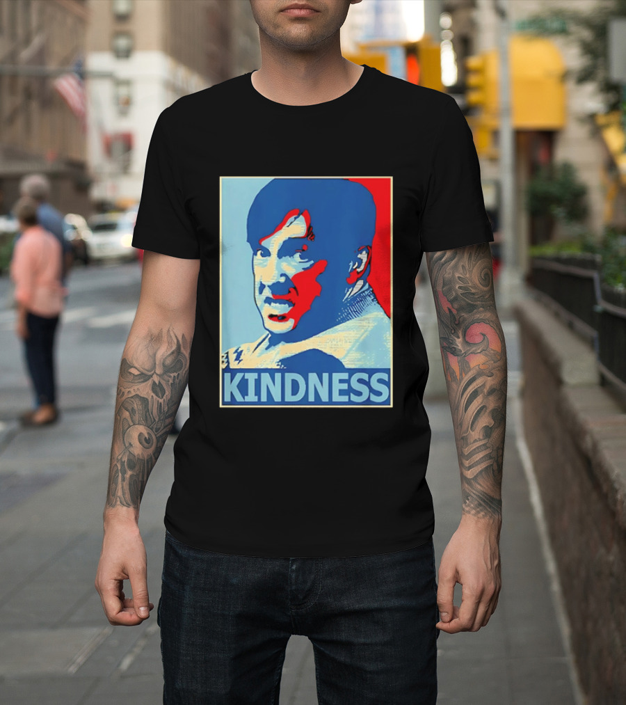 Kindness Mustachioed Man Halftone T-Shirt