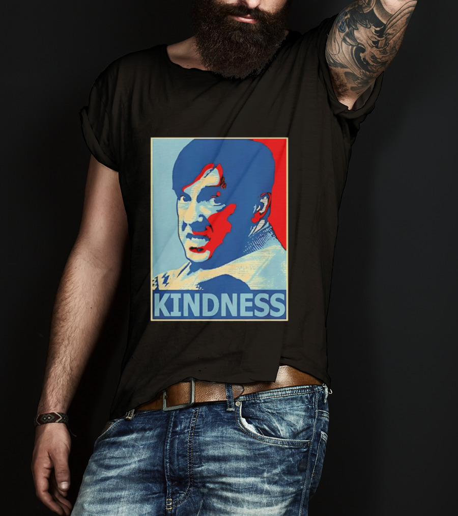 Kindness Mustachioed Man Halftone T-Shirt
