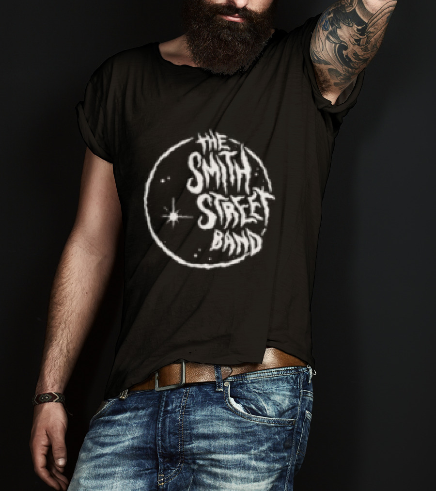 The Smith Street Band Black Moon Design White Circular T-Shirt