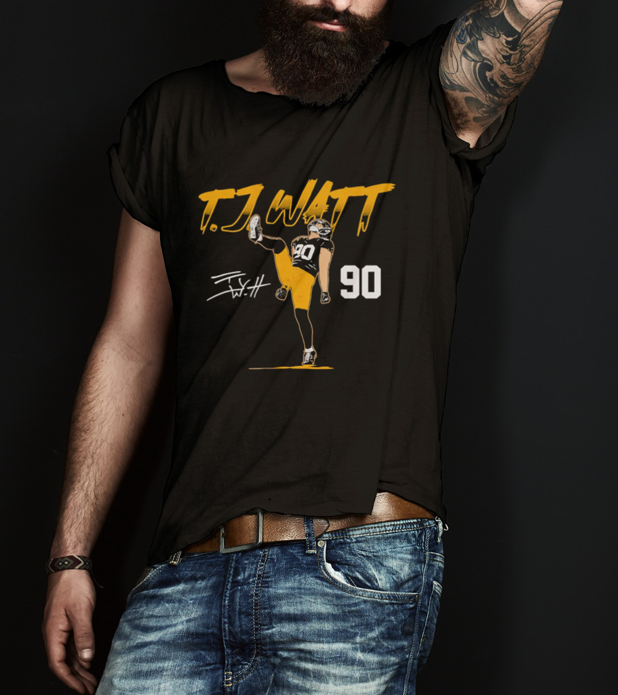 T.J. Watt 90 High Kick Celebration Football Player T-Shirt