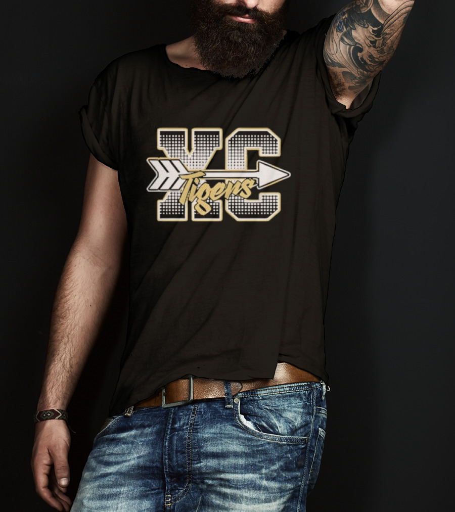 YC Tigers Halftone Block Script Arrow T-Shirt