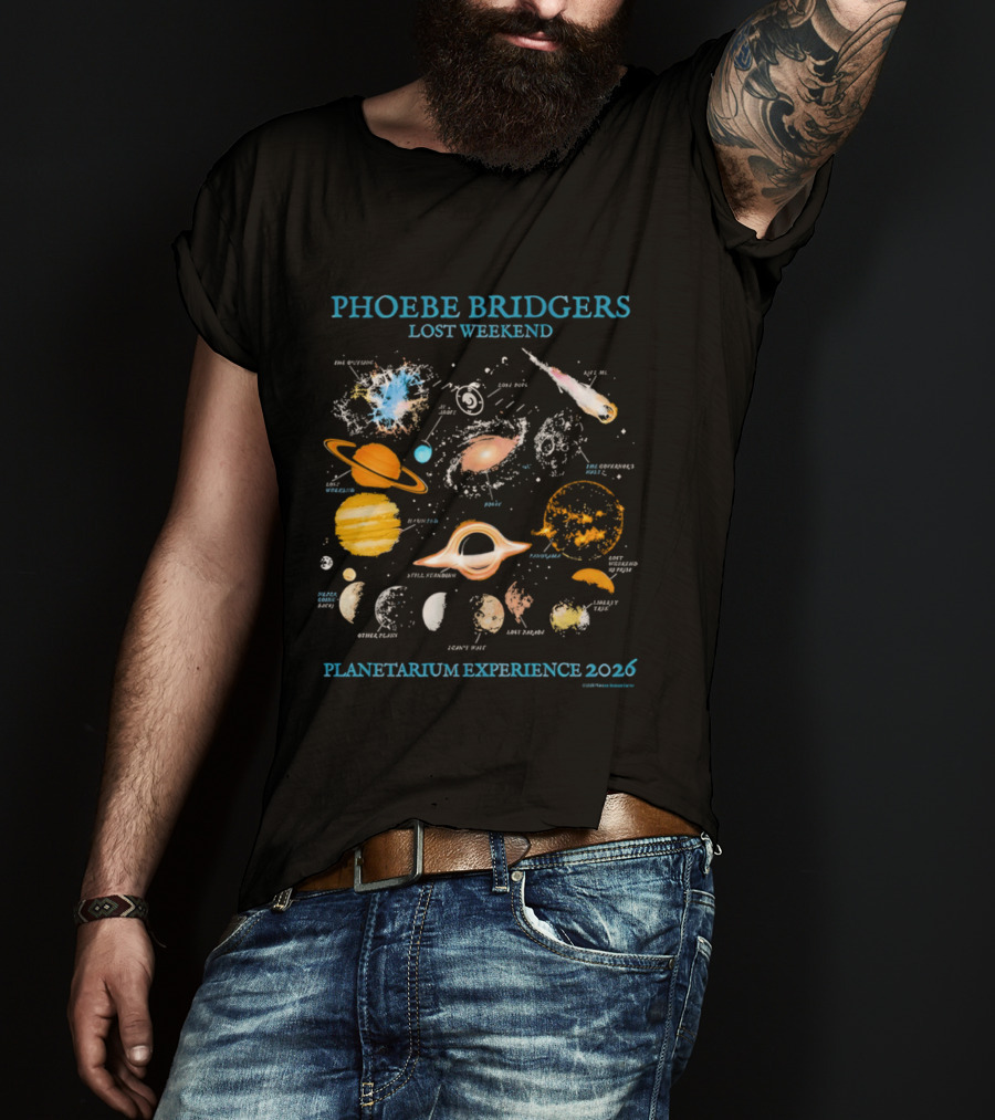 Phoebe Bridgers Lost Weekend Planetarium Experience 2026 Solar System Celestial Journey T-Shirt