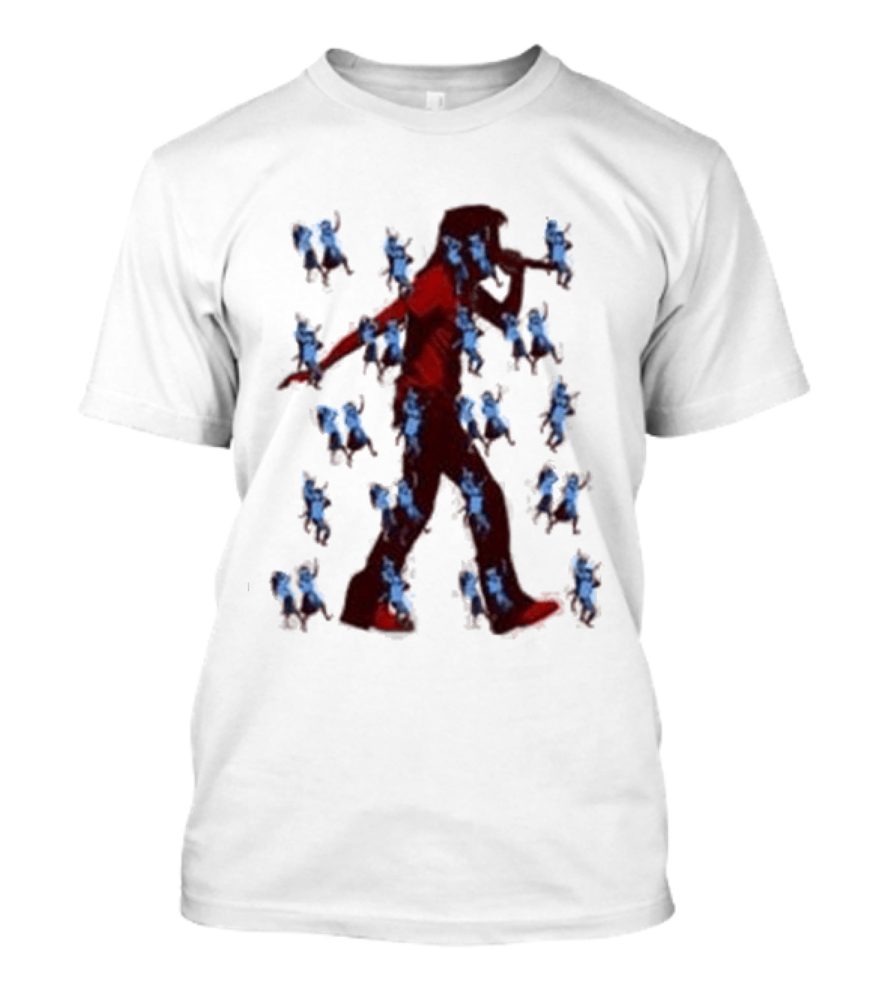 JID Faded White God Does Like Ugly J.I.D. GDLU Blue Floral Shadow T-Shirt