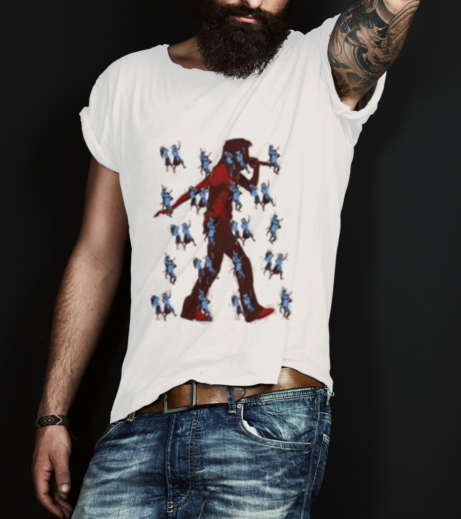 JID Faded White God Does Like Ugly J.I.D. GDLU Blue Floral Shadow T-Shirt