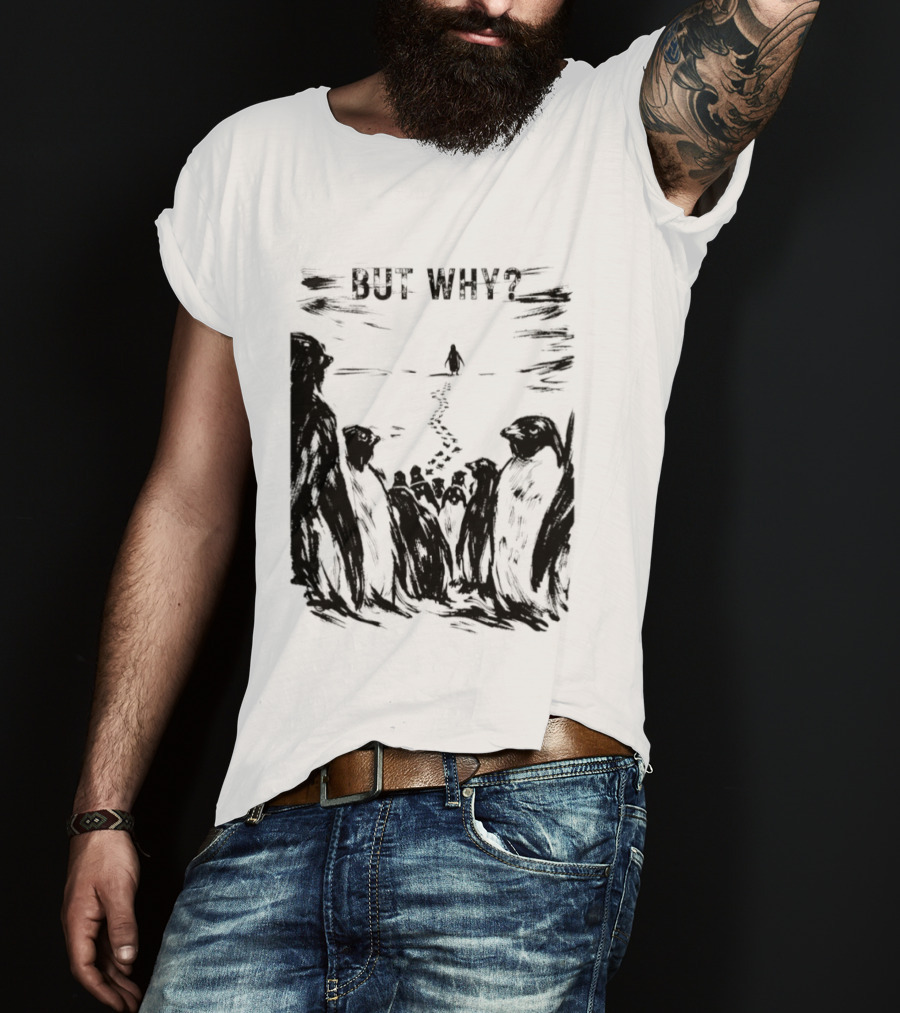 Nihilist Penguin But Why Snow Scene T-Shirt
