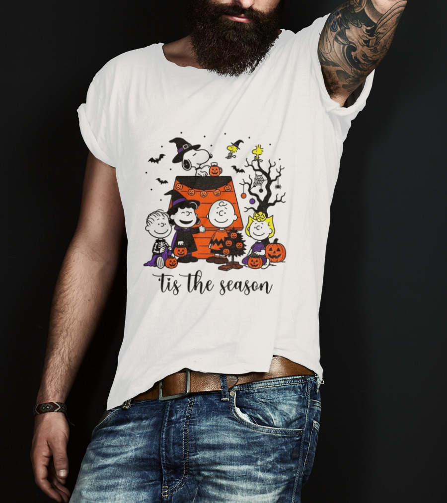 Peanuts Halloween Tis The Season Snoopy Charlie Brown And Friends T-Shirt